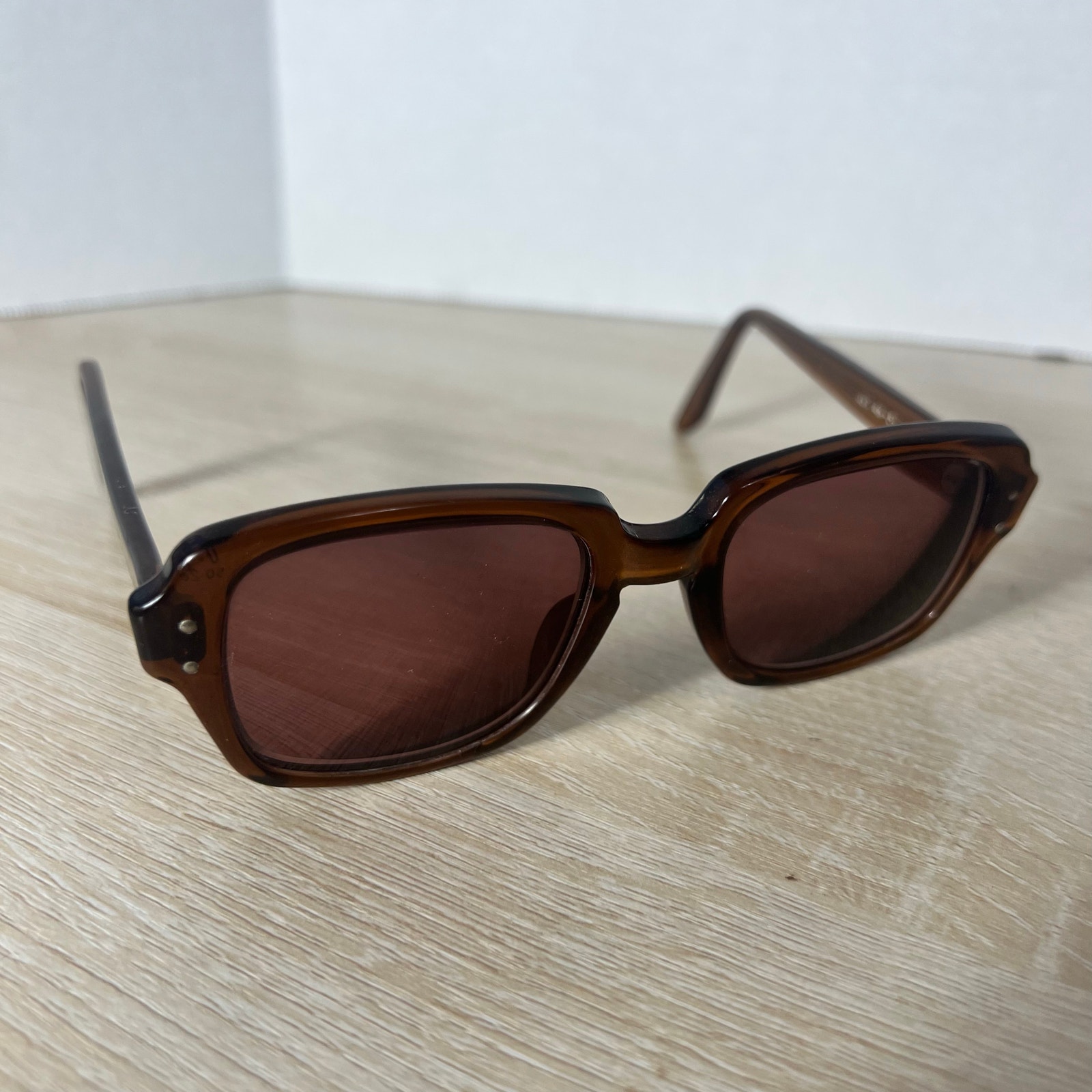 Vintage Uss 4 1/2 - 5 3/4 Uss 50-20 Eyeglasses Full Rim Frames Only Brown